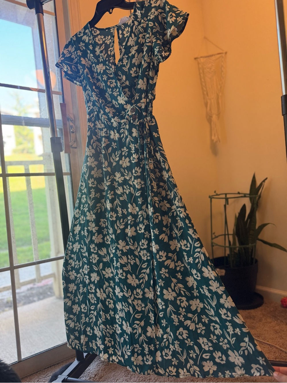 Sienna Sky Teal Floral Maxi Wrap Dress